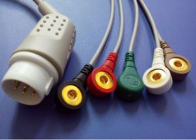 תואם פיליפס 12pin M3046a, m1102a 5lead כבל ECG, חברת החשמל, קליפ עם CE