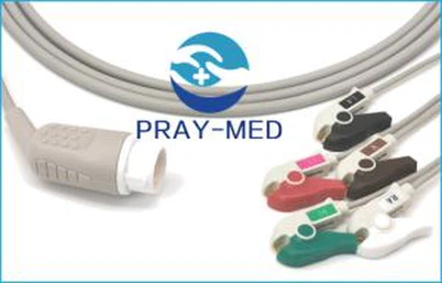 תואם Mennen 5lead כבל א.ק.ג גוזם AHA 10pin CE ואושר ISO