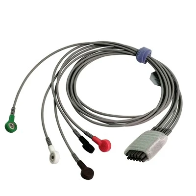 כבל א.ק.ג מקורי Edan 5 Lead לשימוש חוזר עבור Edan IT20 Telemetry EL05DASY
